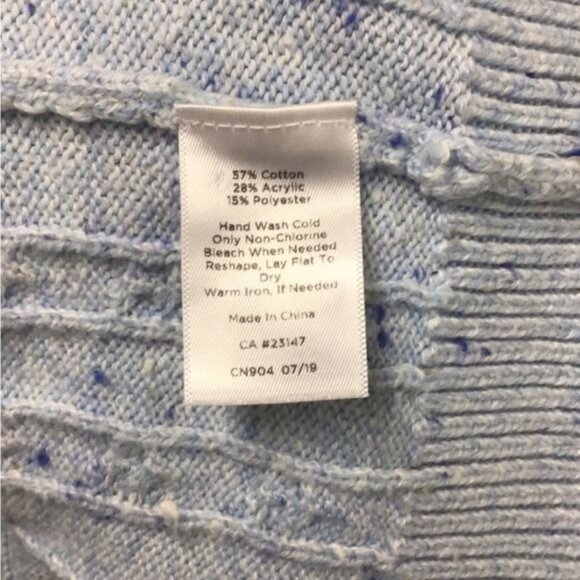 Talbots Women’s Crewneck Cable-knit Sweater, Light Blue, Size XS - Picture 6 of 6